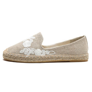 Mocasines de Lino Transpirables para <span class=keywords><strong>Mujer</strong></span> con Bordado Floral, Zapatos Casuales Sin Cordones para el Trabajo Diario, Vacaciones, Calzado Femenino - Product Image 2