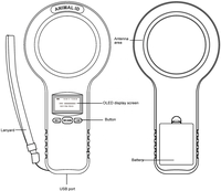 Lector de Microchip RFID FDXB de 134.2kHz, Portátil, 1000 Registros, Escáner de Etiquetas de Oreja para Animales, Escáner de Chips para Mascotas, para Identificación de Perros y Gatos
