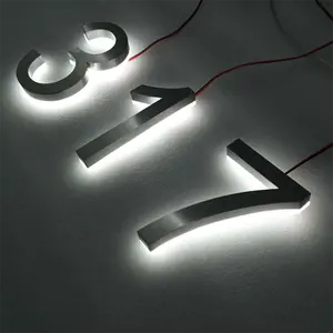 Custom House Number Sign LED Number Box Address Plaque LED Light Box Illuminated House Sign Address Number Sign Door Sign