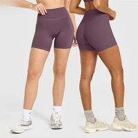 D-XL41 Short de sport de haute qualité sans couture visible pour femme, idéal pour la course et le cyclisme, effet push-up