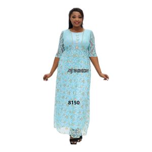 Vestido musulmán <span class=keywords><strong>de</strong></span> mujer, vestido Floral con cuello redondo, transparente, informal - Product Image 4