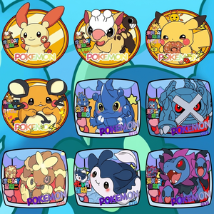 Autocollants personnalisables d'anime à coins carrés, mascotte Pokémon, dessin animé Kawaii, aimants de réfrigérateur pour jeux de table, boîte mystère, cadeau - Product Image 4