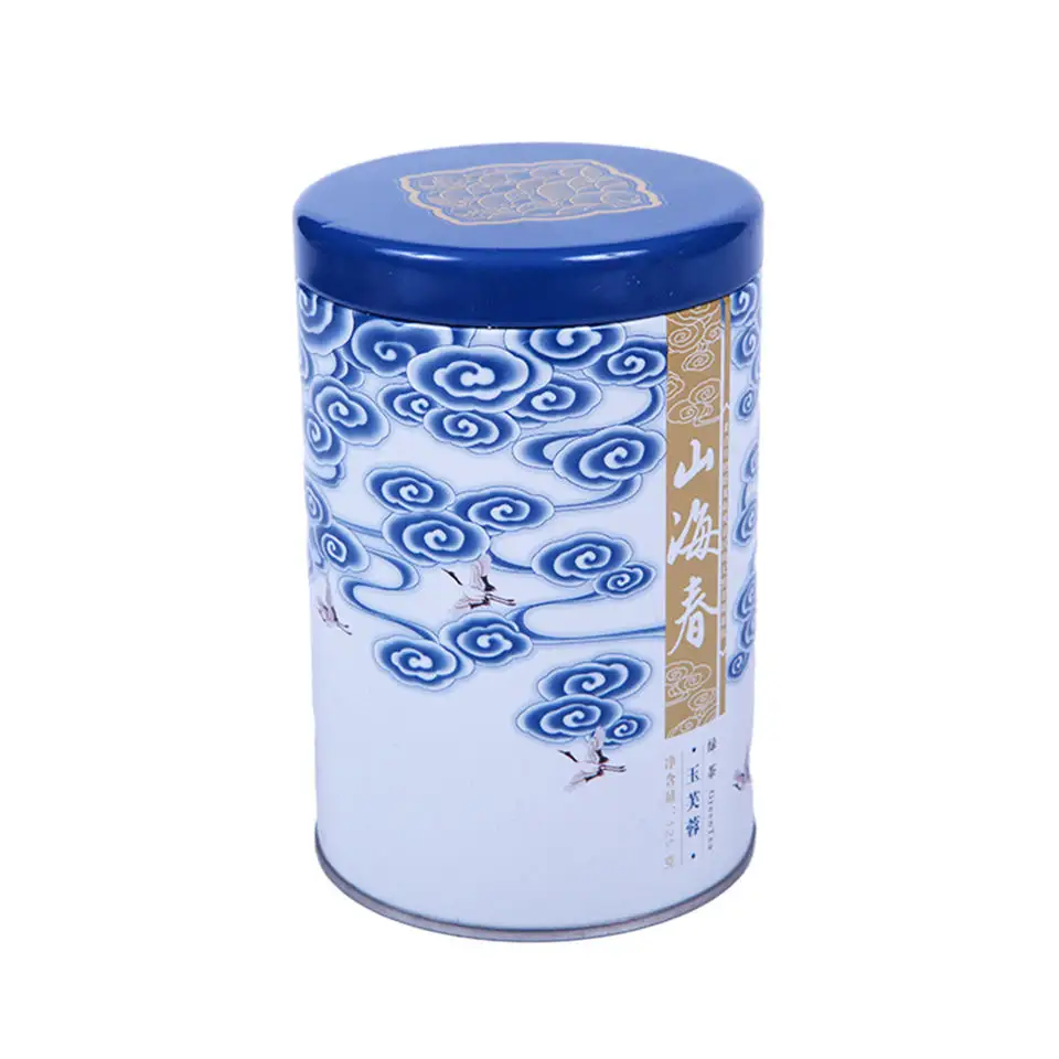 Direkte Fabrik Großhandel Metall Luftdichte Tee dosen Runde Blechdose für Tee Kaffeebohnen Zucker dose Verpackung mit Doppel deckel