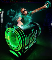 Zhongda Haute Qualité En Acier Inoxydable Disco Pub 3d Led Dj Stand Stand Table avec Barre Lumineuse DJ Station Support Personnalisation
