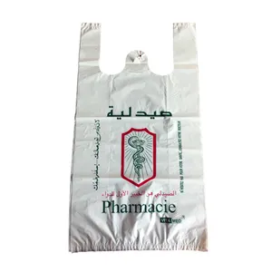 Lebanon farmácia impressão saco de camiseta de plástico feito na china