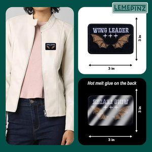 Parche Bordado Wing Leader de 3 Pulgadas Termoadhesivo para Gorras, Ropa, Mochilas, Vaqueros, DIY, para Coser - Product Image 5