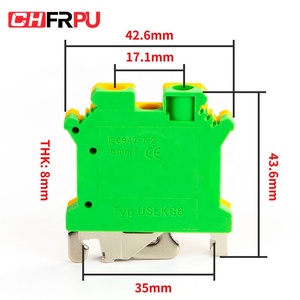 บล็อกขั้วต่อสายดินแบบสกรู DIN Rail ขนาด 6 มม.² รุ่น CHFRPU USLKG6 ทำจากทองเหลือง สำหรับ <span class=keywords><strong>UK6N</strong></span> - Product Image 2