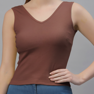 Débardeur côtelé grande taille pour femmes en coton biologique doux, extensible, respirant et écologique, à porter tous les jours Service OEM pour la mode mondiale - Product Image 1