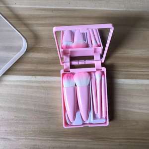 Estuche para espejo Espejo portátil de viaje Cepillo para polvos sueltos Rubor Sombra de ojos Cepillo Juego de pinceles de maquillaje - Product Image 3