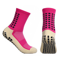 Chaussettes de sport personnalisées antidérapantes et respirantes pour hommes Hanes, chaussettes de football à compression avec semelle entière à pois
