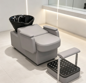 Fauteuil de lavage moderne en cuir PU, unité de lavage réglable pour salon, station de lavage commerciale pour cheveux, mobilier de coiffure - Product Image 6
