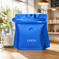 Sacs à café carrés en emballage composite personnalisables, résistants à l'humidité, avec poignée Flexiloop, qualité alimentaire, pour emballage de gâteaux, impression en héliogravure, vente en gros