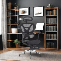 Chaise de bureau de rédaction ergonomique en maille pivotante multifonctionnelle à dossier haut pour direction commerciale