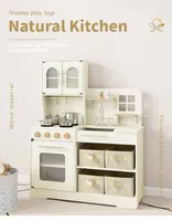 Ensemble de cuisine de simulation en bois pour enfants, jouet de jeu de rôle Montessori pour la maternelle, cadeau pour les garçons et les filles de 3 à 8 ans