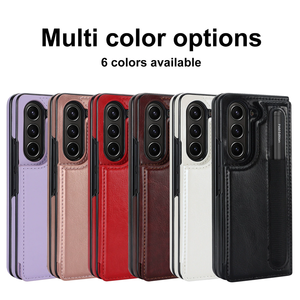 เคสหนังธุรกิจสำหรับ Samsung Z Fold 3 4 5 6 7 ดีไซน์สปอร์ต พร้อมช่องใส่บัตรและปากกา ฝาหลัง TPU - Product Image 2