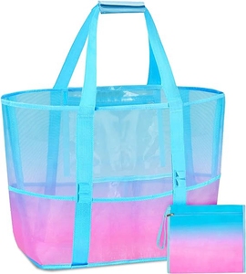 Bolsa de Playa Estilo Art Deco, Hecha a Mano, Abierta, con Patrón Tropical Bohemio, Venta al Por Mayor, Unisex, Compra en Línea, Mini Bolsas de Playa - Product Image 3