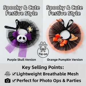 <span class=keywords><strong>Bandana</strong></span> personnalisable pour animaux de compagnie (chats et chiens) – Accessoire de décoration festif et amusant pour Halloween, en forme de triangle, avec motif mignon et amusant - Product Image 3