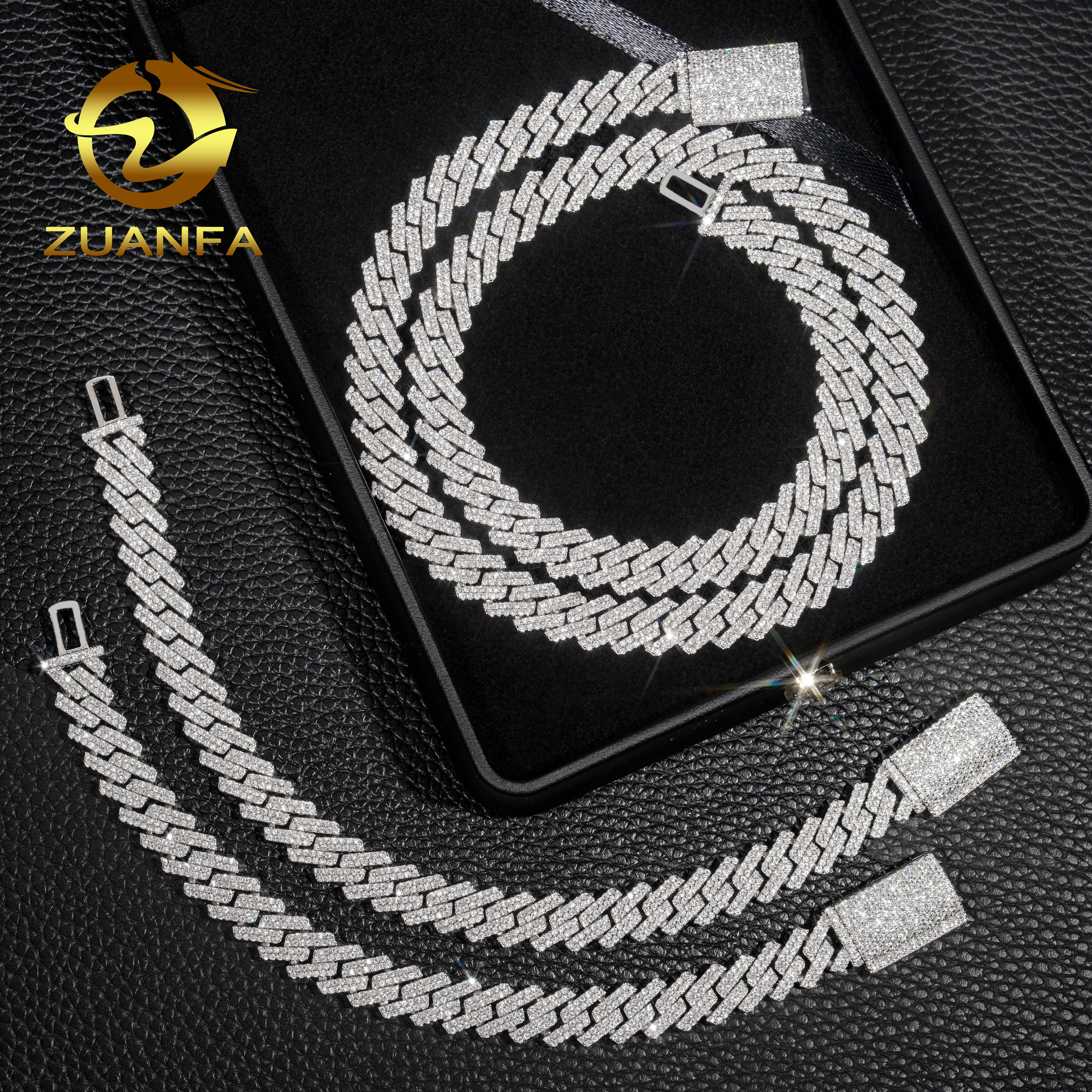 Ciondolo Con Catena Cubana No Limit Records, Acciaio Inox 5 Mm, Colore Rodio, Nuovo