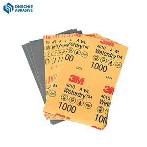 3M 401Q Водостойкая наждачная бумага на бумажной основе, прямоугольная, средней твердости, с карбидом кремния, зернистость 60-3000, OEM для дерева и металла - Product Image 1