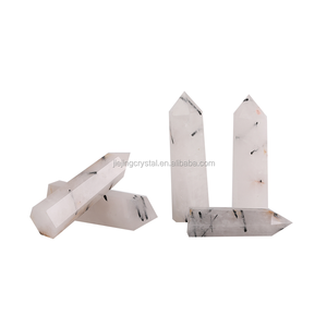 Piedra curativa de punto de cuarzo turmalina negra, cristal Natural, prismas hexagonales, varita de Obelisco, piedra de tratamiento - Product Image 5