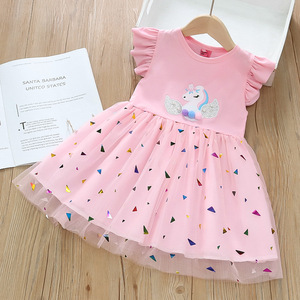 <span class=keywords><strong>Robe</strong></span> de princesse pour filles 2025, modèle ODM tendance, en gaze moelleuse, <span class=keywords><strong>à</strong></span> <span class=keywords><strong>bretelles</strong></span> spaghetti, pour l'<span class=keywords><strong>été</strong></span>, pour petites filles - Product Image 4