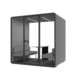 Cabine de réunion insonorisée pour bureau, 2 à 4 personnes, cabine acoustique avec éclairage LED et alimentation électrique pour usage en bureau ou hôtel - Product Image 6