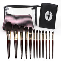 12PCS Grosir Kuas Makeup Profesional Premium Vegan Sintetis Lembut dengan Logo Kustom Label Pribadi Mewah yang Dapat Disesuaikan