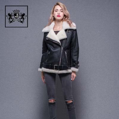 Luxe Vêtements Hiver Chaud Véritable Manteau En Peau De Mouton Femmes Réel Fourrure De Mouton Veste En Cuir