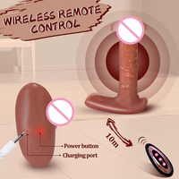 Vibrateur Dildo Télécommandé en Silicone Souple pour Femme avec Fonction Chauffante, Étanche et Télescopique - Modèle DDT-37