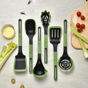 Juego de utensilios de cocina antiadherentes de silicona de 7 piezas con mango de nailon, resistentes al calor, incluye espátula y herramientas de cocina - Product Image 5