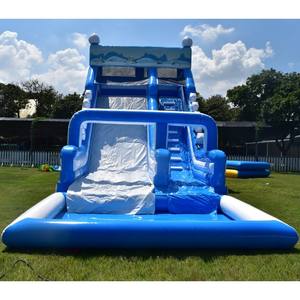 Glissade gonflable d'hiver avec <span class=keywords><strong>piscine</strong></span> hermétique pour la <span class=keywords><strong>campagne</strong></span> |   Équipement de jeu gonflable commercial bleu et blanc - Product Image 3