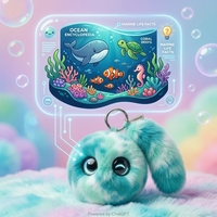 Mini Peluche Azul Ocean Mist, Juguete Inteligente con Control por Aplicación ChatGPT, Robot Educativo Interactivo con IA, Novedad 2026