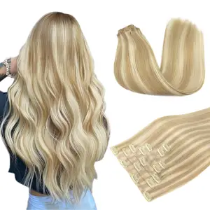 High Quality Synthetic Invisible Fiber Hair Extensions Clip Seamless Long Wavy Hair Extensions