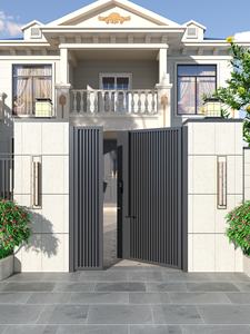 Portail de cour battant en alliage d'aluminium Minguting, galvanisé, installation facile, haut de gamme, chinois, à double battant, pour petite villa et <span class=keywords><strong>jardin</strong></span> - Product Image 2