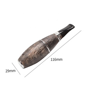 Pipe à tabac en <span class=keywords><strong>bois</strong></span>, torpille, portable, solide, faite à la main, finition cirée, coupe-vent, accessoires pour pipe à fumer à une bouffée - Product Image 3