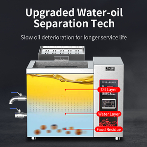 Friteuse Commerciale Verticale en Acier Inoxydable à Séparation Eau-Huile 3300W FC-A1D17L, Vente en Gros Usine - Product Image 5