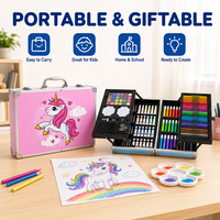 Ensembles de peinture, trousse de papeterie, kit artistique, peinture pour enfants, fournitures d'art pour enfants, personnalisable, 145 pièces LT73366