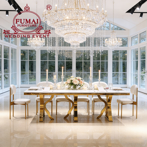 Table et chaises de salle à manger luxueuses au design moderne avec base en acier inoxydable - Product Image 4