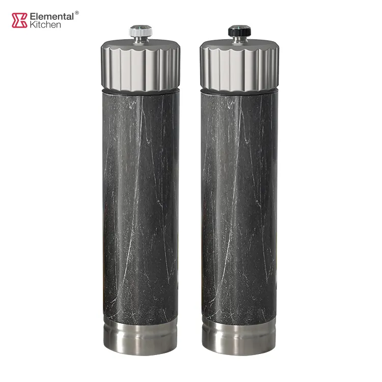 Stainless steel salt and pepper mill manual food herb grinders spice jar containers kitchen gadgets spice bottles glass