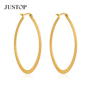 Trending <b>Hook</b> Hoop <b>Earrings</b> 18K Gold Plated Stainless Steel Waterproof Hypoallergenic Women's Fashion Jewelry Supplier - Product Image 2