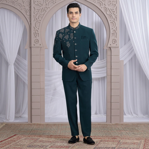 Men's Premium Embroidered Polyester Quick Dry <b>Prince</b> <b>Coat</b> Suit Set Traditional Pakistani Sherwani Style Formal Wear Wedding - Product Image 1