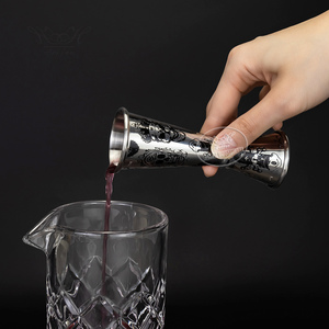 Jigger de acero inoxidable grabado de doble cara de 1/2oz, 30/60ml, logotipo personalizado, herramientas de medida de barra <span class=keywords><strong>pirata</strong></span>, Jigger de cóctel de estilo japonés - Product Image 3