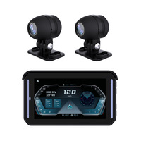 Caméra de tableau de bord de moto portable 5 pouces avec GPS, étanche, double objectif 1080p, caméra DVR de moto, vidéo HD