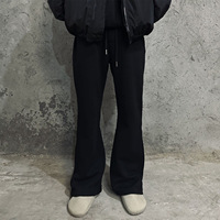 Offre Spéciale unisexe coton lourd surdimensionné Baggy pantalons de survêtement personnalisé coupe bord ourlet brut hommes couleur unie jambe large pantalons de survêtement