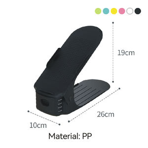 Baskets Offre Spéciale à double couche présentoir de rangement d'entrée vitrine pour hommes femmes appartements étagère à chaussures réglable en plastique - Product Image 5