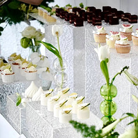 Support de buffet en acrylique à effet d'eau, taille personnalisée, pour desserts, gâteaux et cocktails