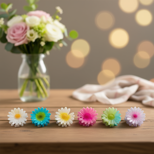 Pince à cheveux chrysanthème bicolore 7,5 cm, épingle à cheveux fleurie colorée pour femmes et filles - Product Image 3