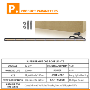 47 inç otomotiv <span class=keywords><strong>Led</strong></span> çakarlı lamba barlar yanıp sönen trafik acil uyarı ışığı COB çalışma ışıkları ağır araçlar için - Product Image 6
