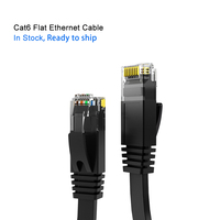 Pabrik OEM Cat6 Cat7 Cat8 kabel Patch datar kabel jalinan terlindung Internet Cat 8 UTP STP kabel jaringan Ethernet