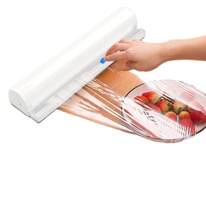 Boîte de rangement rechargeable en <span class=keywords><strong>plastique</strong></span> pour film alimentaire, papier sulfurisé et papier d'aluminium avec coupe-film coulissant, distributeur de cuisine, OEM DOM - Product Image 1